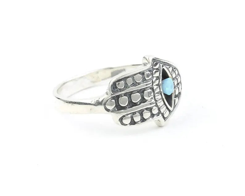 Hamsa Opal Ring
