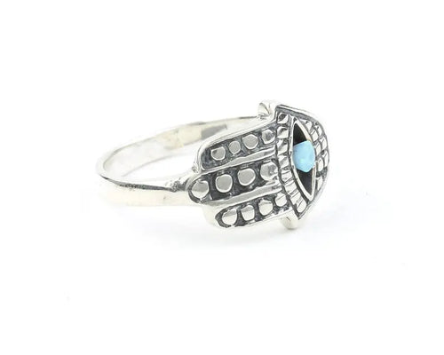 Hamsa Opal Ring