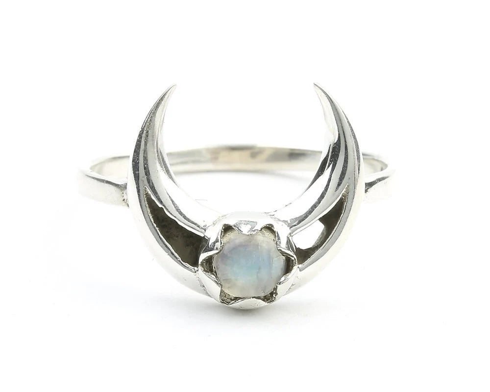 Moonstone Moon Ring