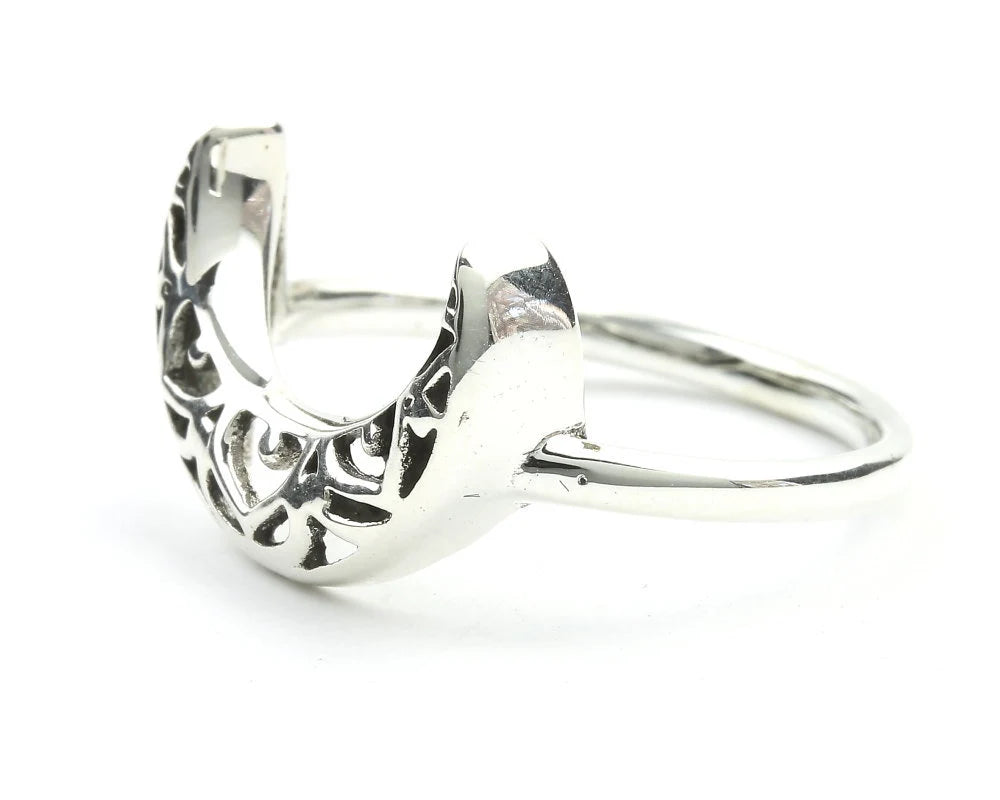 Mandala Moon Ring