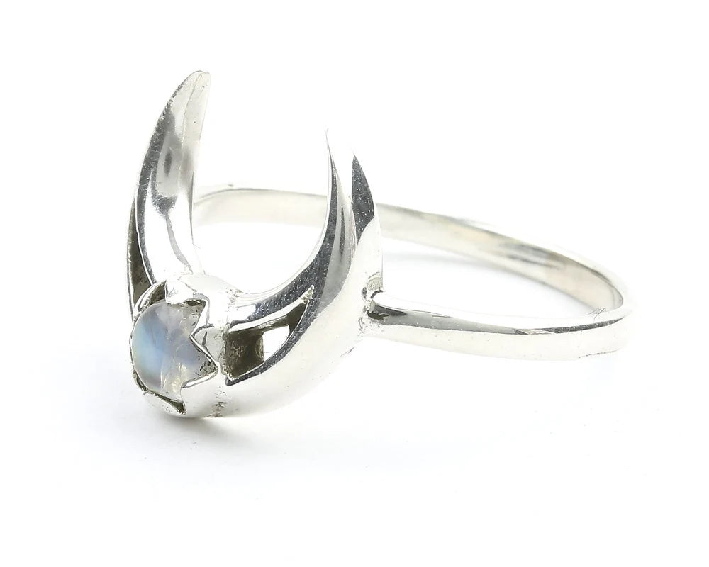 Moonstone Moon Ring