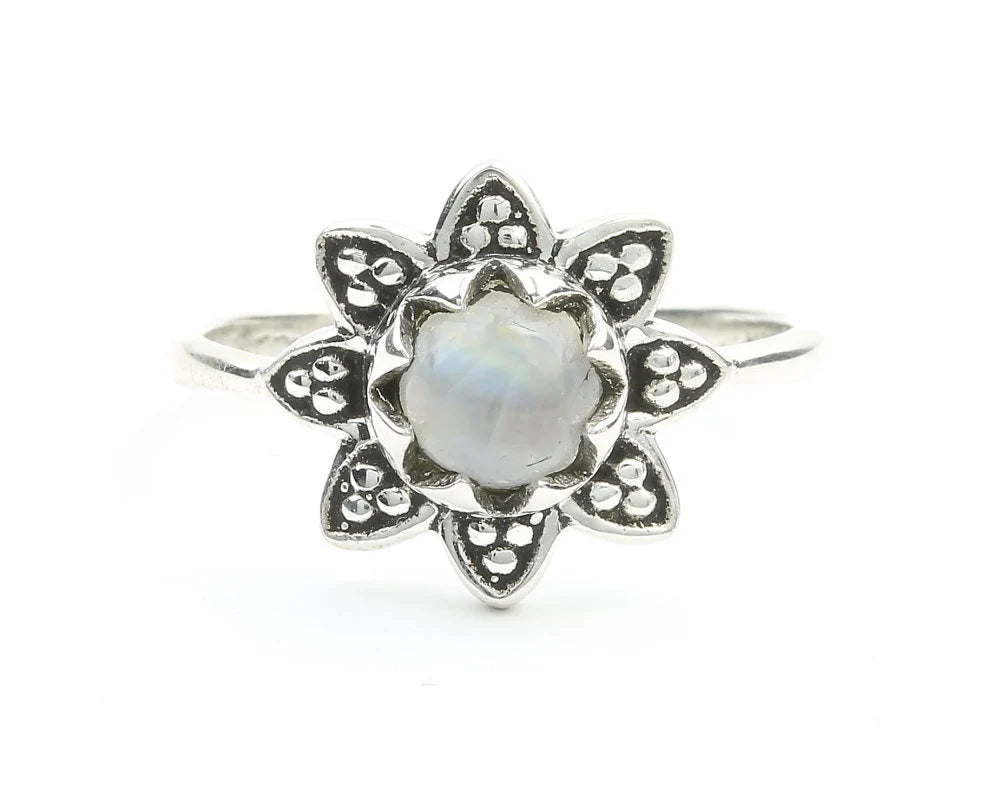 Moonstone Flower Ring