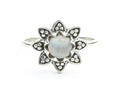 Moonstone Flower Ring